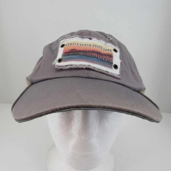 Myrtle Beach State Park Patch Logo Men's Gray Adjustable Strap Back Cap Hat - Picture 2 of 8